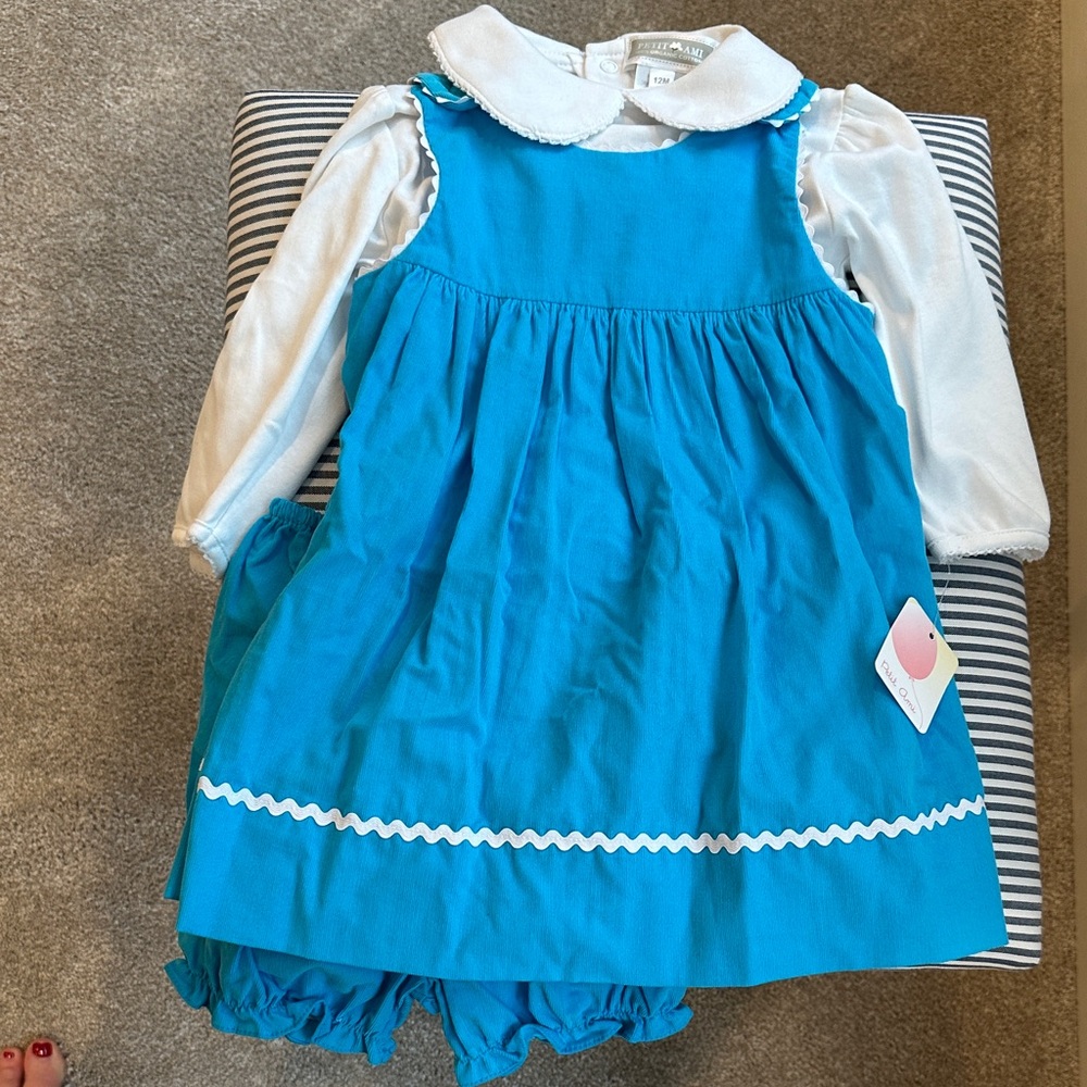 NWT Blue Dress with White Collar